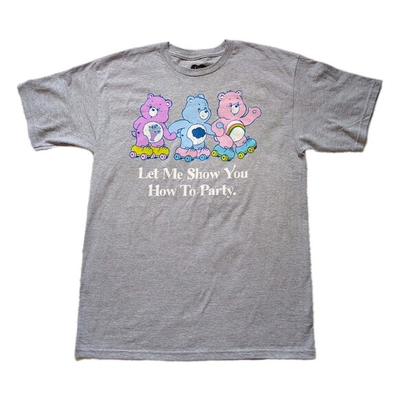 Care Bears Other - Care Bears Mens Small T-Shirt Let Me Show You How to Party Gray Roller Skate